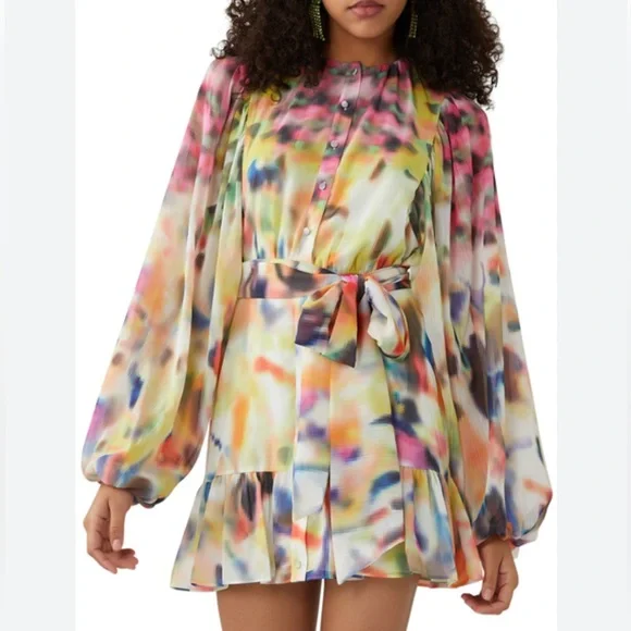 Alexis Dresses Alexis Leonie Crepe Dress Colorful Abstract